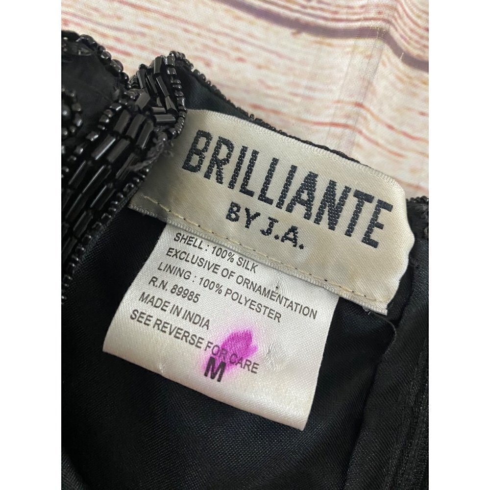 Vintage Brilliante By J.A Women's Black Beaded 100% Silk Dress - Medium - Picture 6 of 12